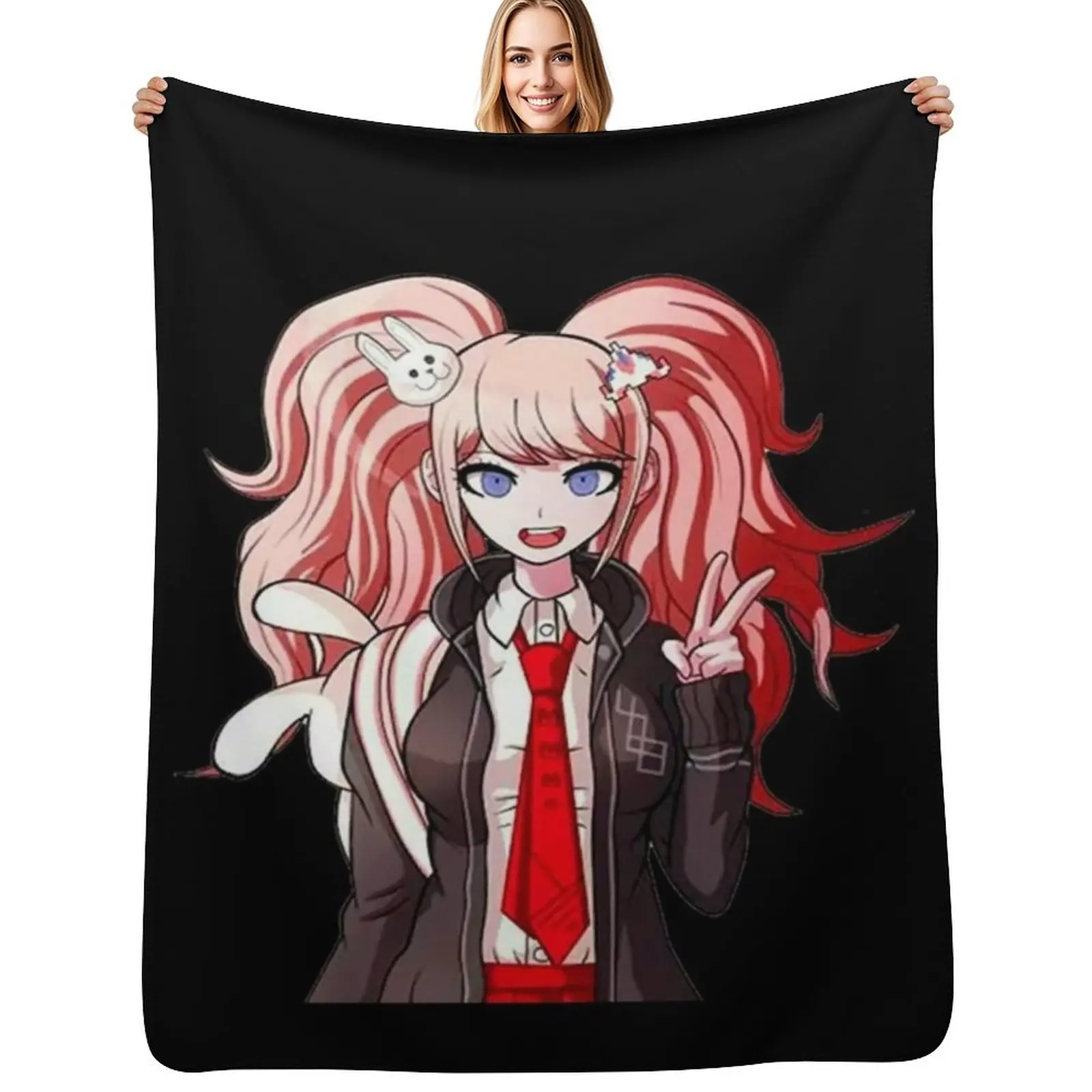

CUTE JUNKO ENOSHIMA Sticker Throw Blanket Fashion Sofas Summer Beddings Hairy funny gift Blankets