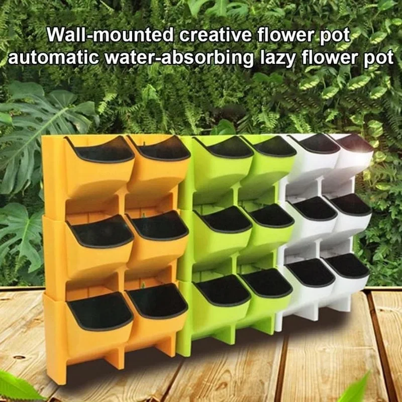 Wall Hanging  Flower Pot Stackable Garden Flower Pots Wall Vertical Succulents Plant Pot Bonsai Green Home Decor