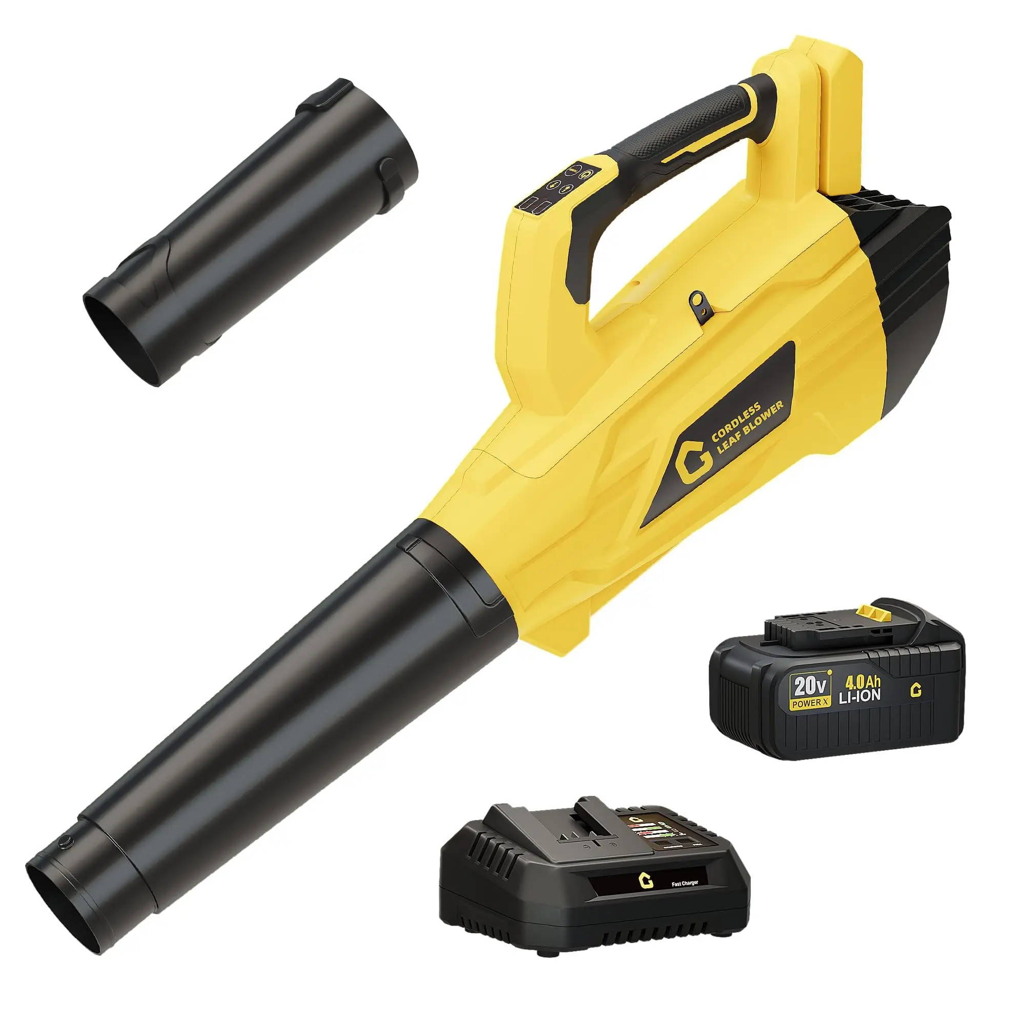 Powerful Wireless Leaf Blower 20V/21V – 550CFM 150MPH, 6-Speed, 2×2.0Ah Batteries & Charger Included, Lightweight Electric Lawn & Yard Blower for Wet/Dry Leaves, Extended Runtime