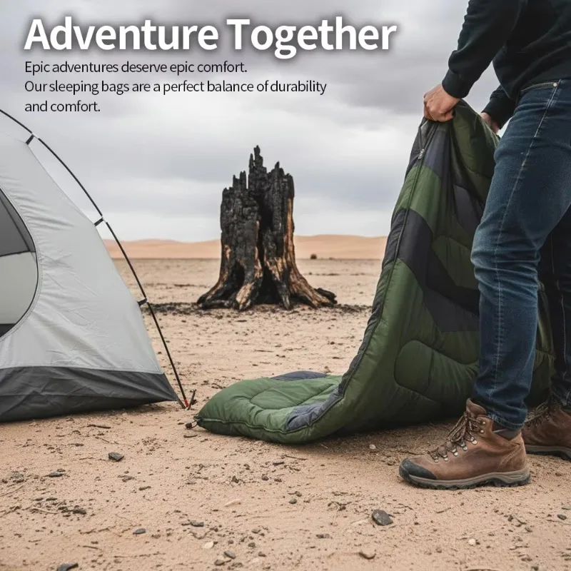 XMSJ Camping Essentials Hiking Lightweight Waterproof Warm Winter Summer Sleeping Bag For Outdoor Adult Backpacking Gear