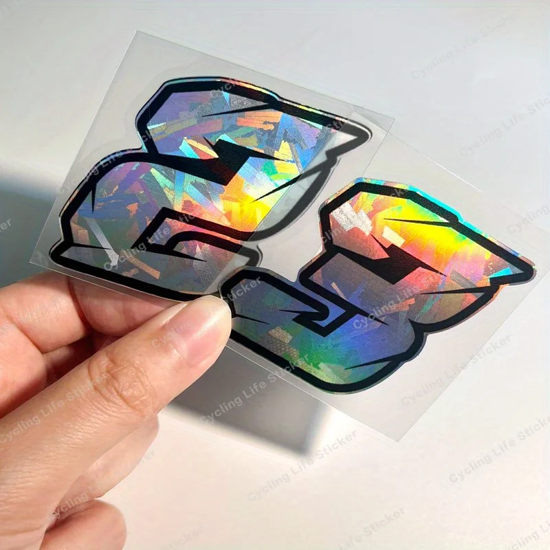1PC Holographic Number Car Stickers, Colorful 0-9 Digit Decals for Car Body/Window, Add Racing Vibe to Your Automobile