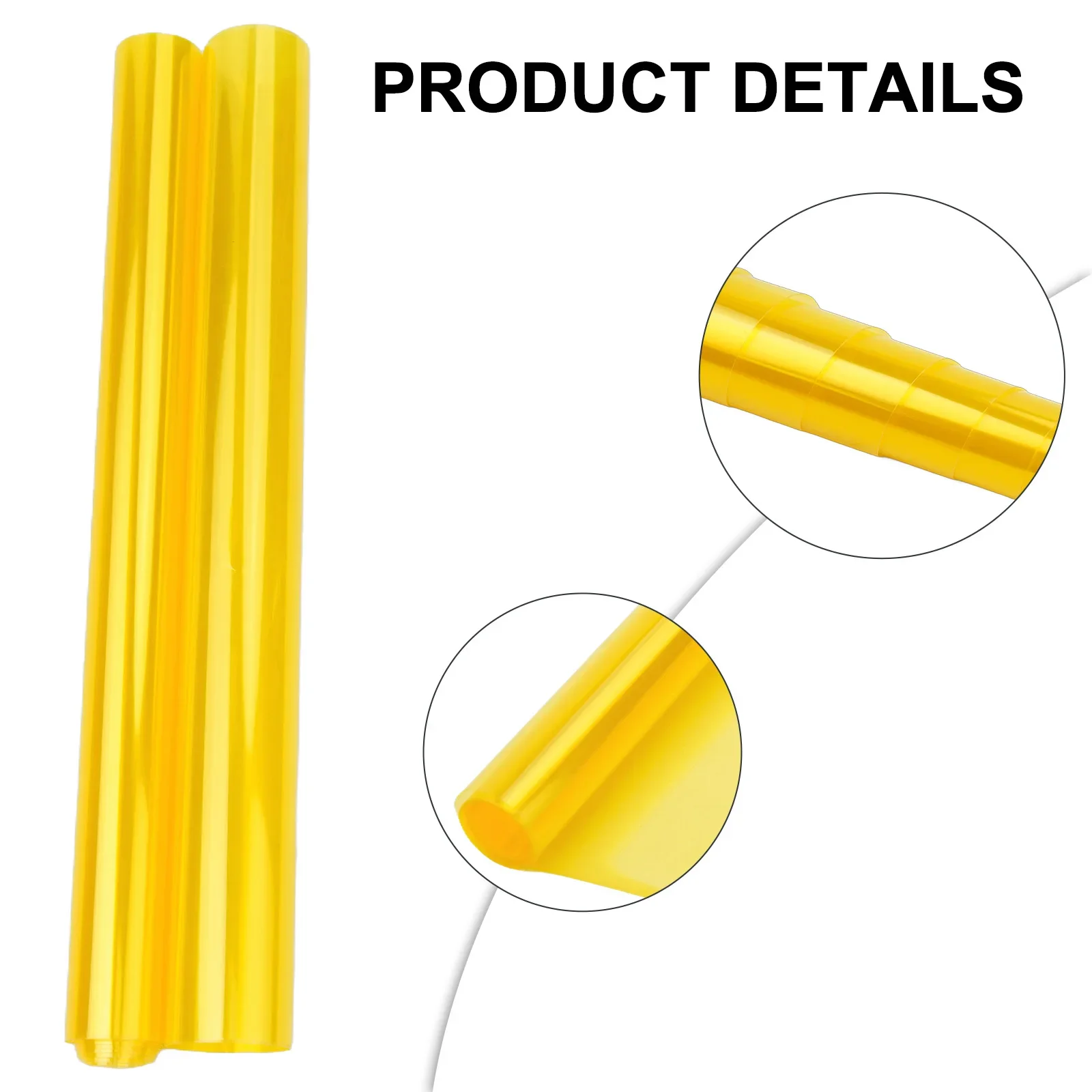 Sporty Racing Style Yellow Vinyl Film Trim Wrap for Headlight DRL Fog Light Customization Easy Application 12x48