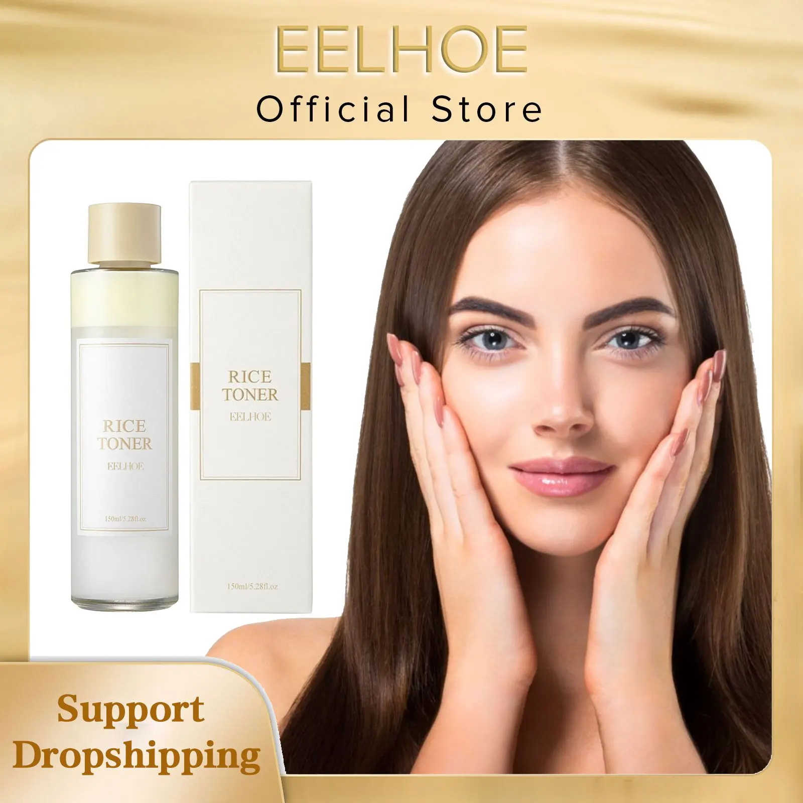 EELHOE Rice Toner Oil Control Shrink Pores Brightening Face Moisturizing Skin Care Primer Before Makeup White Rice Facial Toner