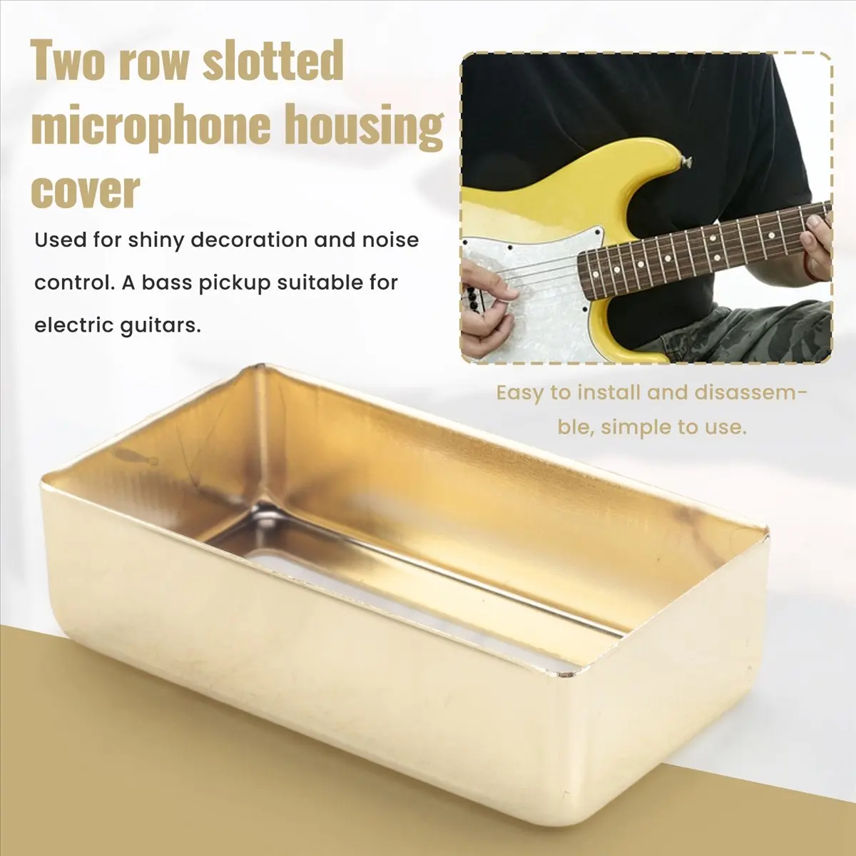 Efficient- Guitar Pickup Cover Accessories 1Pc Durable Guitar Two-Line Humbucker Pickup Cover For Electric Guitars Parts,Gold