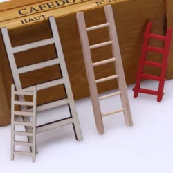 Mini Miniature Wooden Step Ladder Dolls Fariy Party Home Garden Decoration Accessories  Photo Prop Creative Figurine Stairs Toys