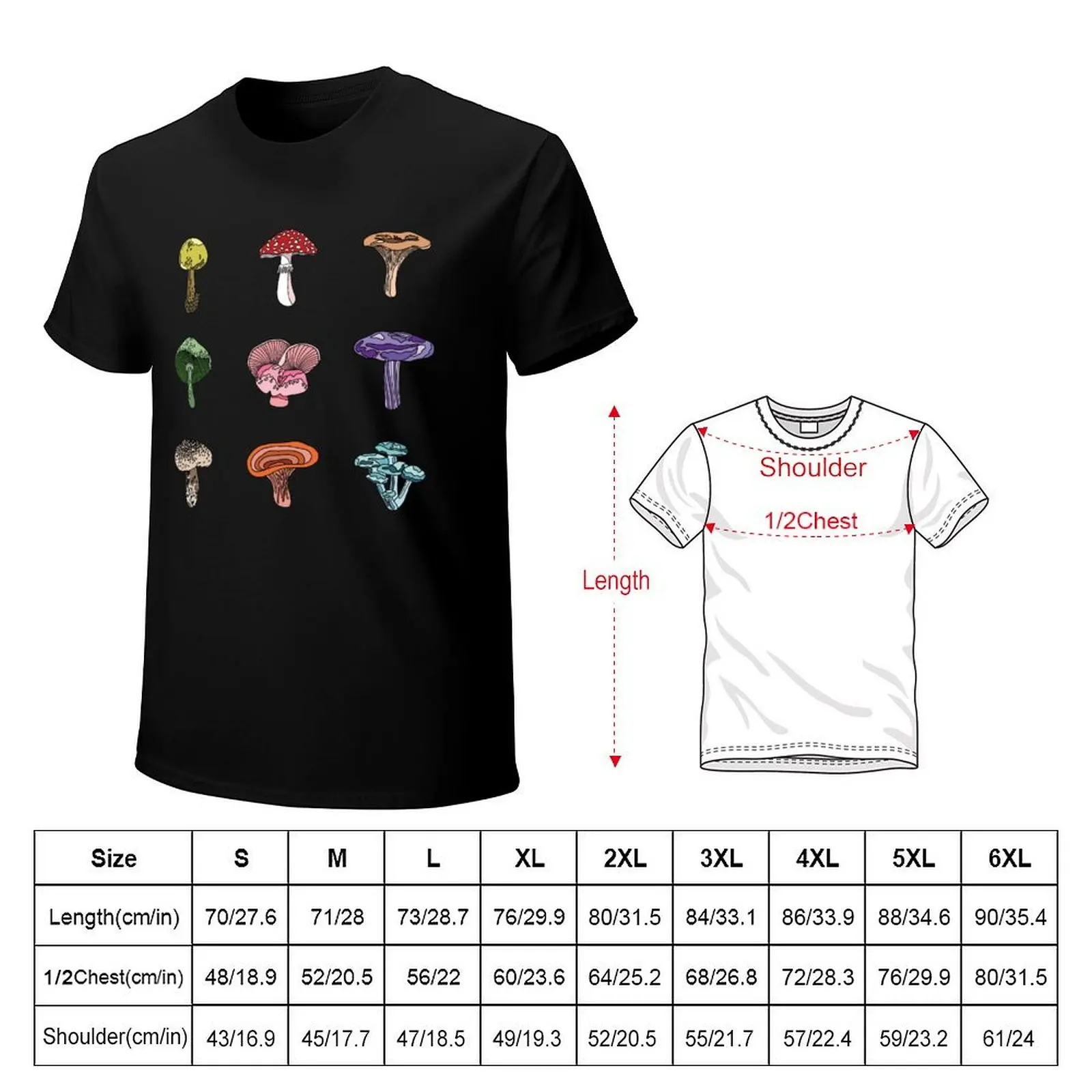 Poisonous Mushrooms T-Shirt Casual Minimalist Short Sleeve Top
