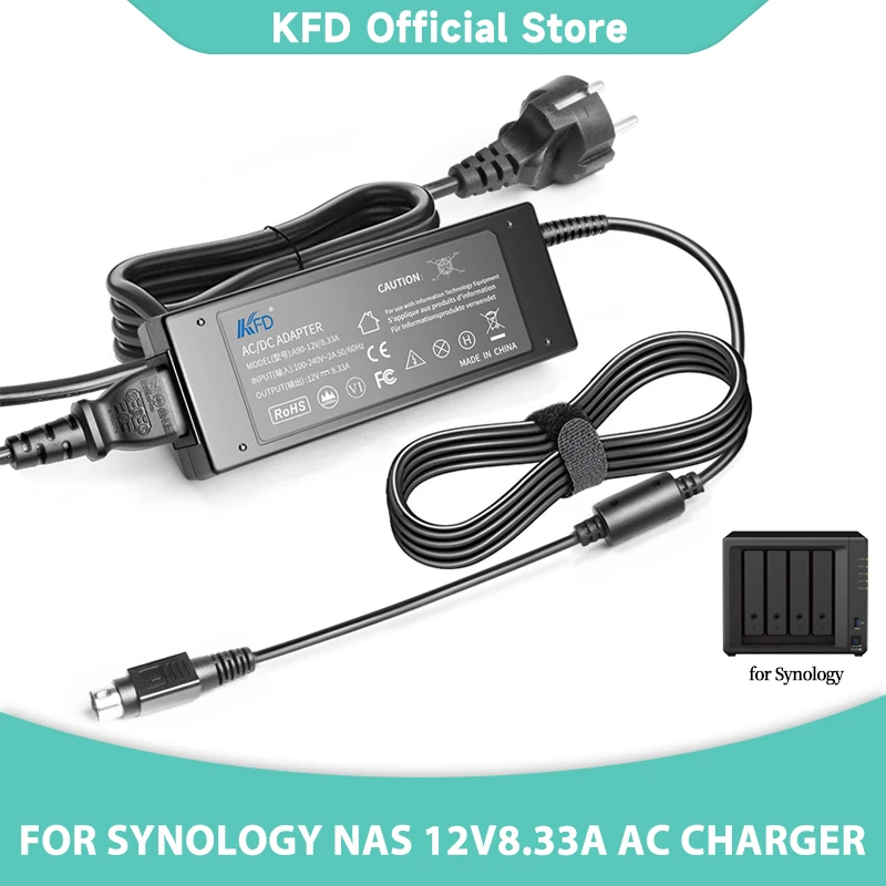 12V 8.33A 4 ピンアダプター Synology NAS DS918 Plus DS916 DS415+