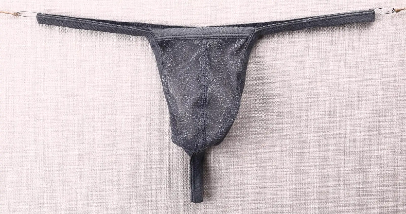 2025 ملابس داخلية للرجال منظور أوروبي وأمريكي حقيبة شبكية رفيعة منخفضة الخصر سراويل T واحدة E080