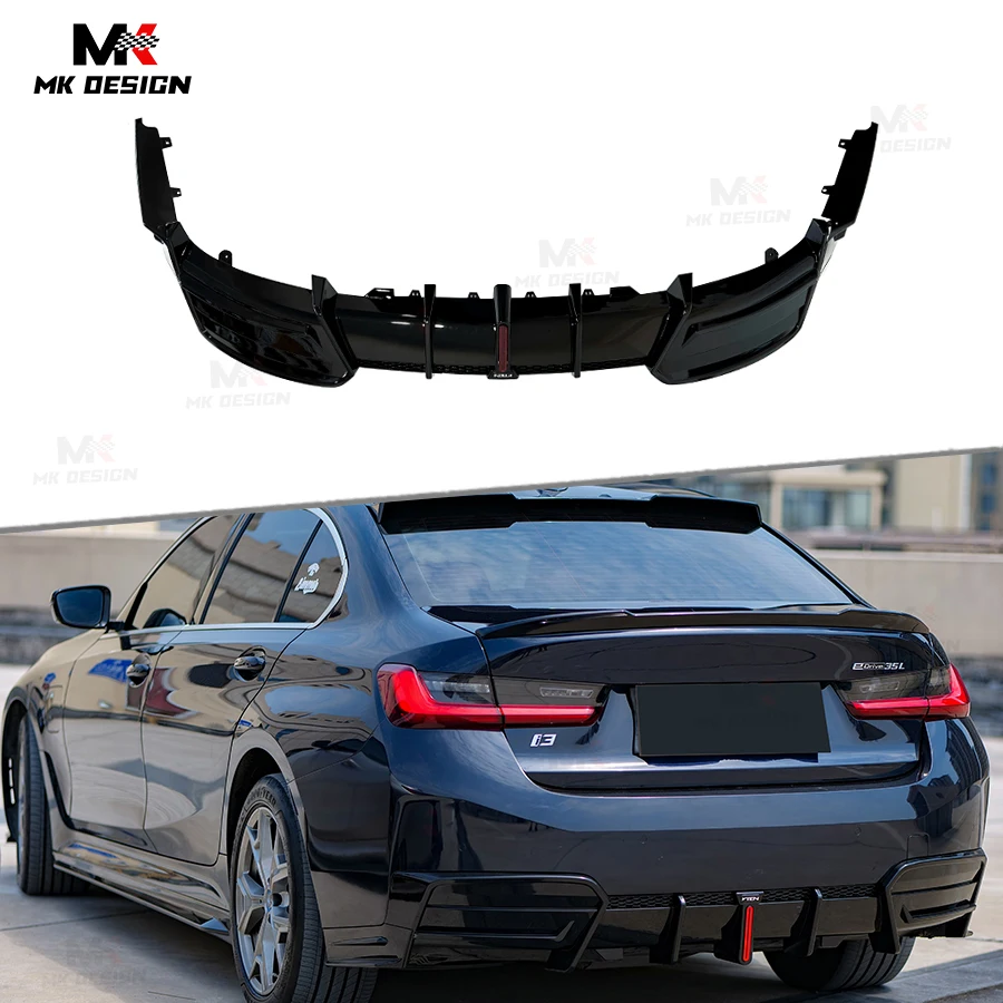 

VTEN Style Rear Diffuser Splitters for BMW I3 22-24 Rear Bumper Lip with LED Light Body Kit Car Accessories