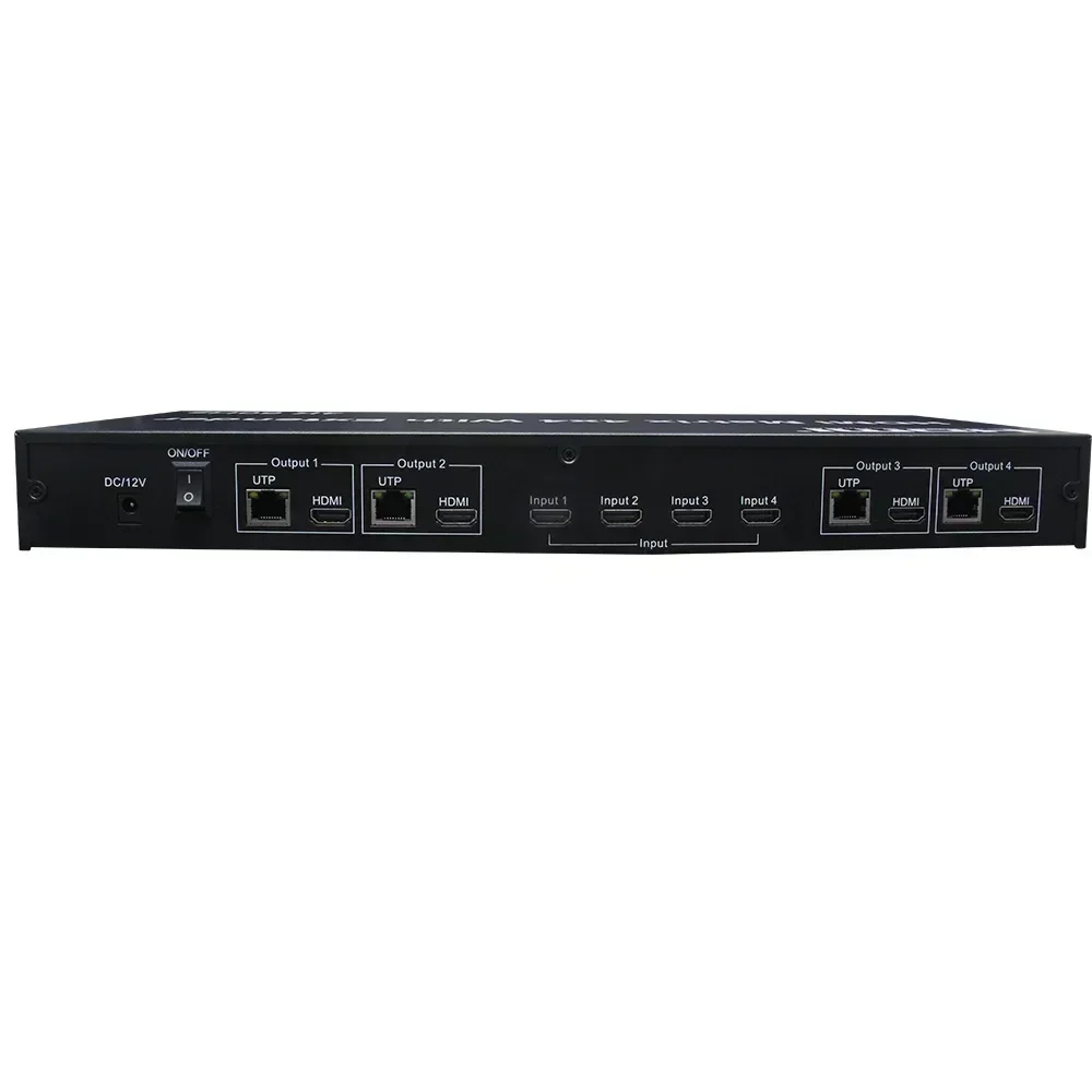 4K 60Hz 4x4 HDMI-matrix met extender via Cat5e Cat6 Rj45 Ethernet-kabel Videoschakelaar Splitter 60m 120m Rj45-ontvanger Optioneel