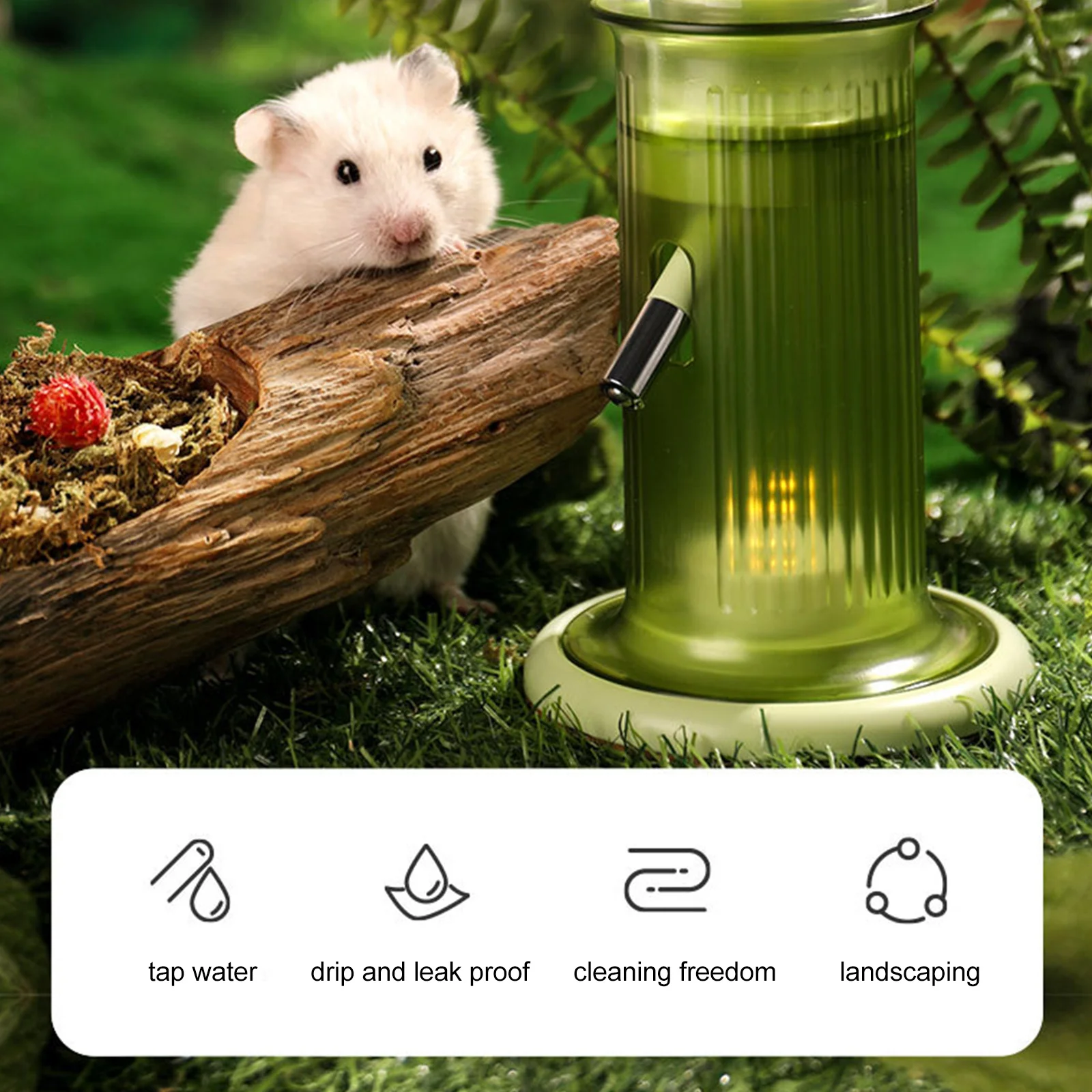 

Automatic Pet Waterer Vertical Hamster Bottle Drip Proof Heavy Duty Cage Water Feeder Small Animal Supplies
