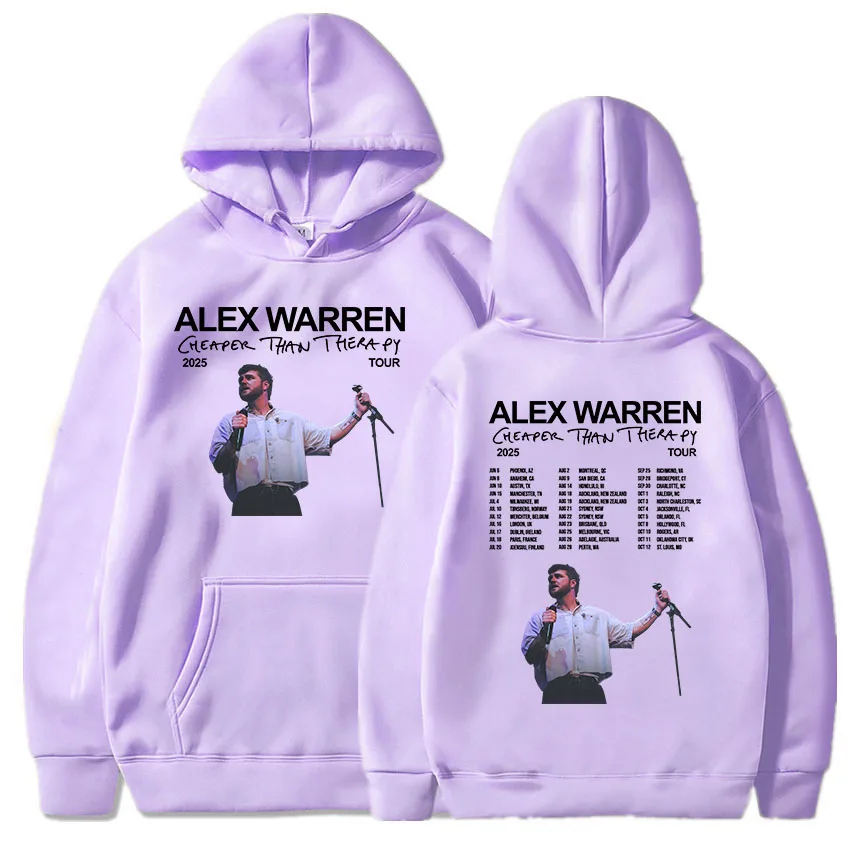 Más barato que Therapy Tour 2025 Sudaderas con capucha Alex Warren Singer Sudaderas gráficas Jerséis con capucha Manga larga Hombres Mujeres Sudaderas