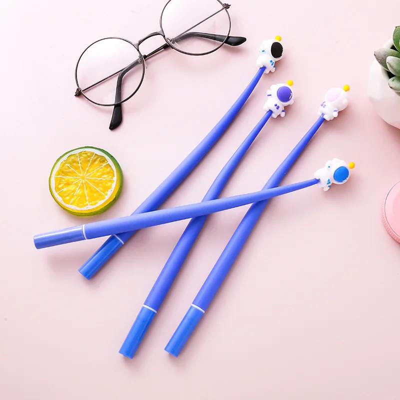 12 Pcs Astronaut Neutral Pen Cartoon Rock Music Black Fountain Pen Student Stationery Prize Gift Office Writing Supplies