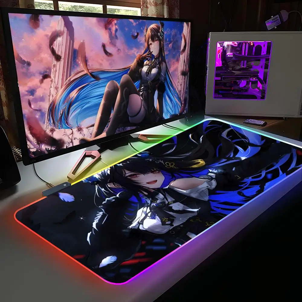 

Anime Holo Nerissa Ravencroft Mouse Pad RGB Rubber Computer Laptop Official Game Colored esports Aesthetic Fashion Luxury Mat