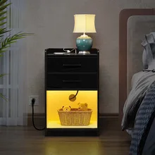 طاولة بجانب السرير لغرفة النوم بتصميم حديث وبسيط مع طاولات ليلية على شكل أضواء للاستخدام في شقة الأثاث المنزلي