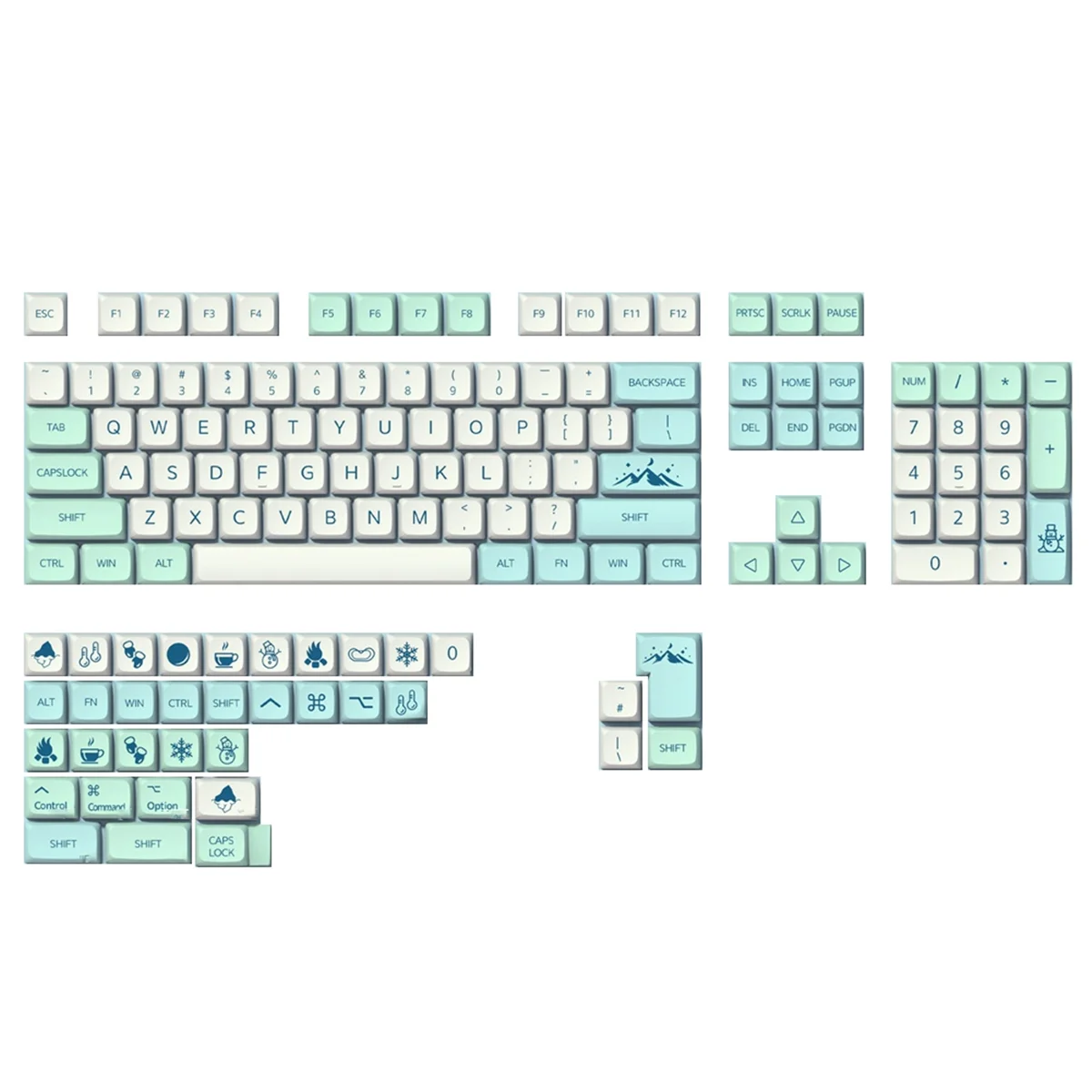 PBT XDA Full Keycaps Set, Teclado mecânico, 139 teclas