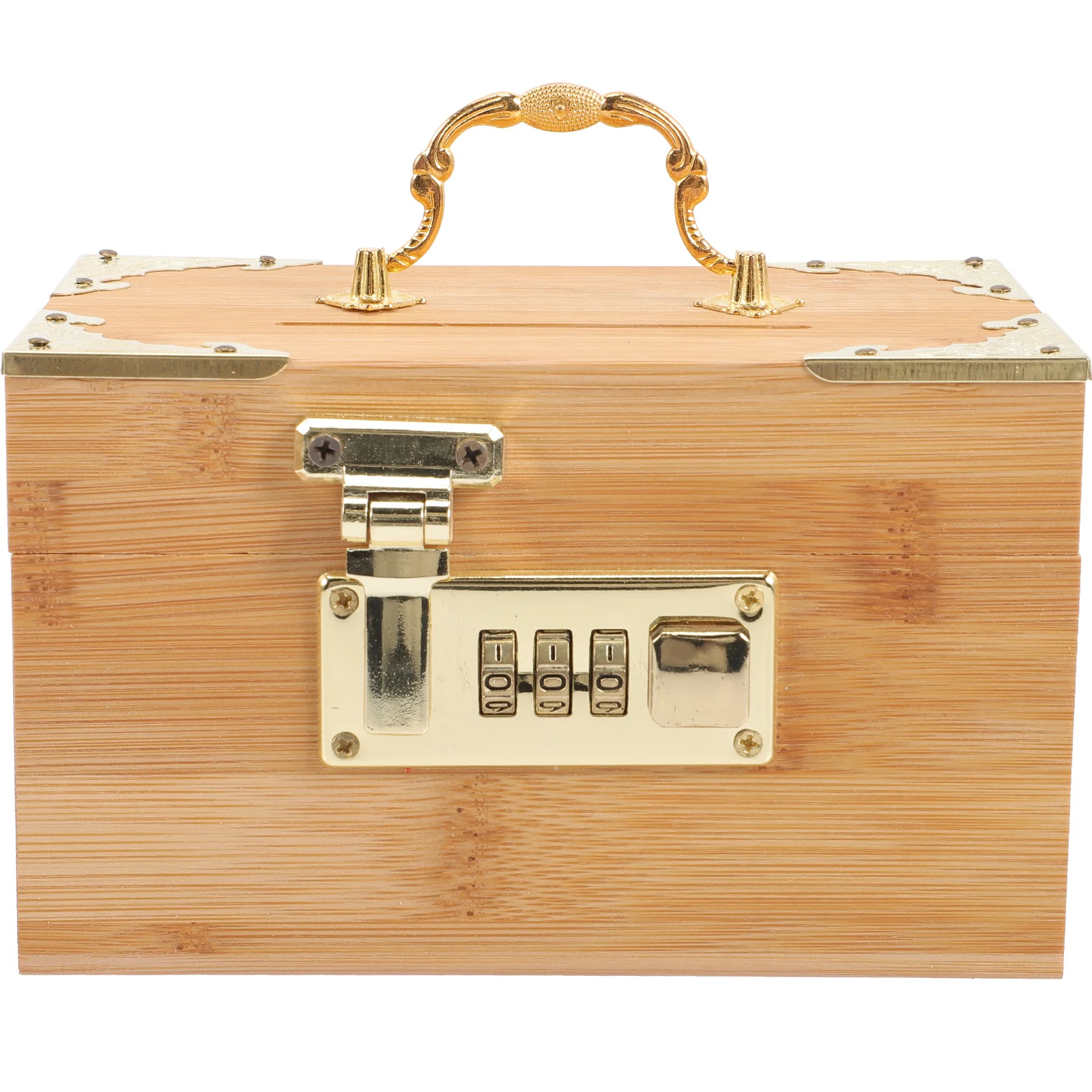 

Bamboo Storage Box Vintage Jewelry Case Retro Trinket Container Password Lock Bamboo Coin Bank Box Wedding Gift Idea Birthday