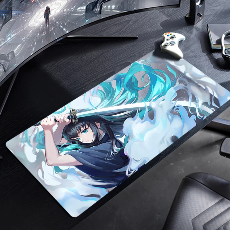 

Mouse Pad Gaming Laptops Keyboard Mat Deskmat Pc Desk Protector Gamer Mats Anime D-Demon S-Slayers Tokitou Muichirou Pc Mousepad