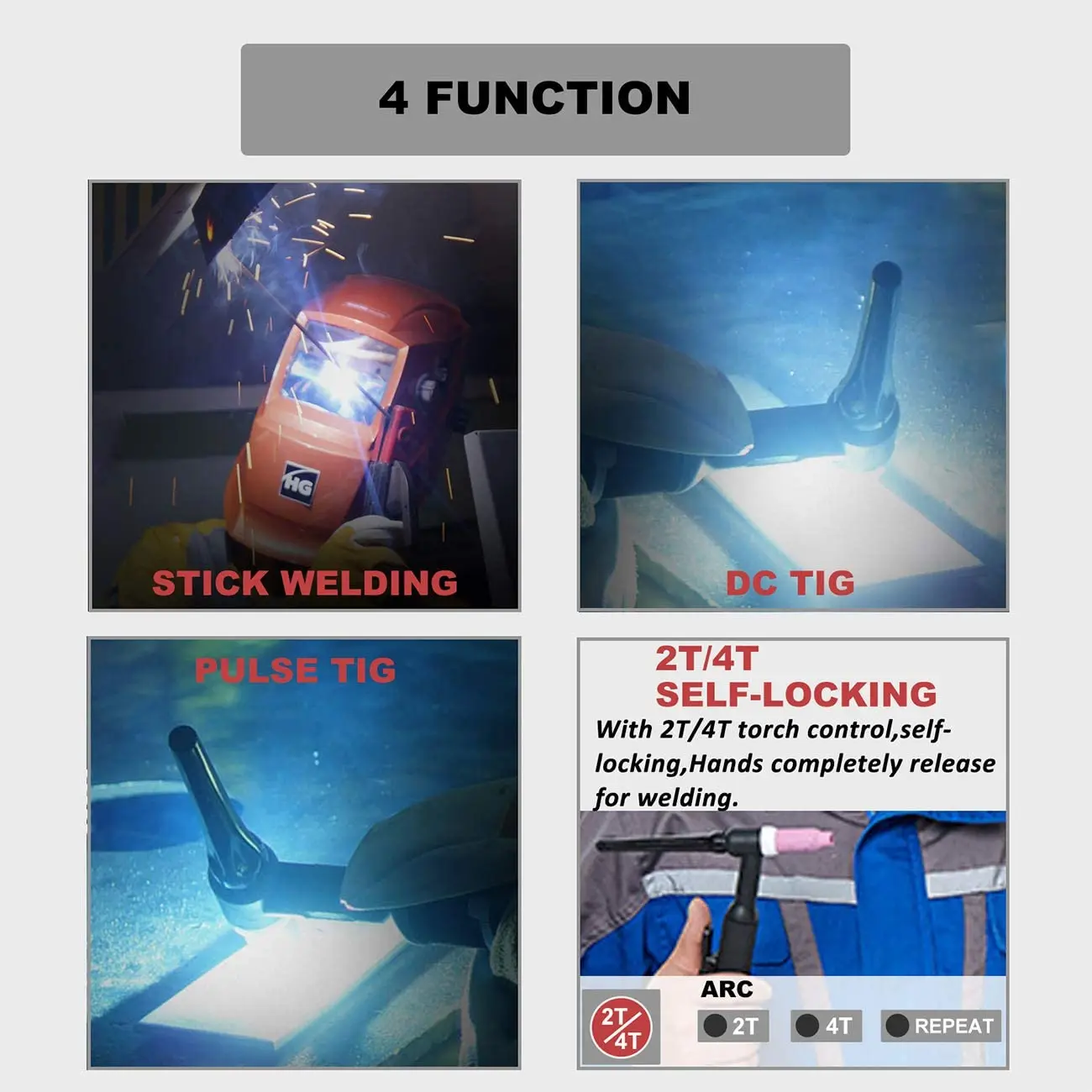 Susemse Welding Machine TMP225 5 In 1 Combination Aluminum Welder HF TIG/MMA/Pulse/LIFT TIG Semi-automatic Welding Machine AC/DC