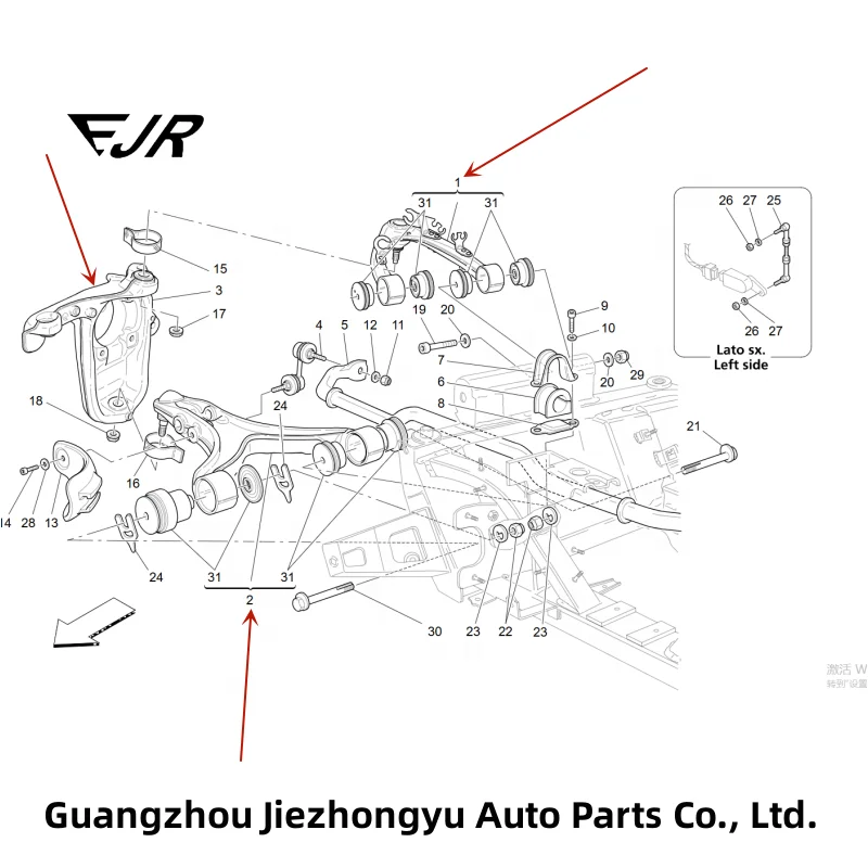 Kit suspensi depan untuk Maserati Quattroporte GranTurismo OEM 980139891 980139892 980139893 980139894