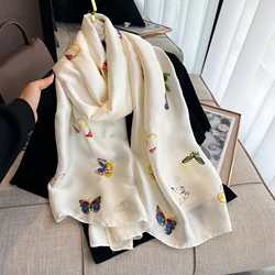 2024 New Spring Scarf Women's Luxury Design Scarf Silk Smooth Scarf Soft Muslim Headband Shawl Beach180*90cm