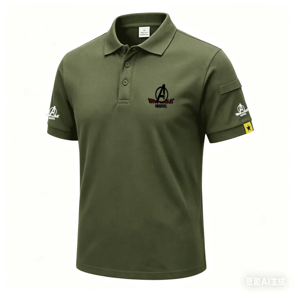 Marvel Avengers Summer Men's Casual Fashion Breathable Anti Wrinkle Polo Shirt