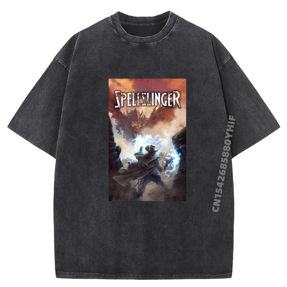 

Женская футболка Spellslinger Legends Of The Wild, мужские забавные топы и футболки, футболки с рисунком, свободные потертые футболки
