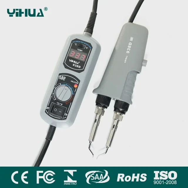 YIHUA-938D Estação de Solda Mini Portátil, Pinças Quentes para Reparação BGA e SMD, 110V, 220V, UE EUA GB AU Plug, Mais Novo