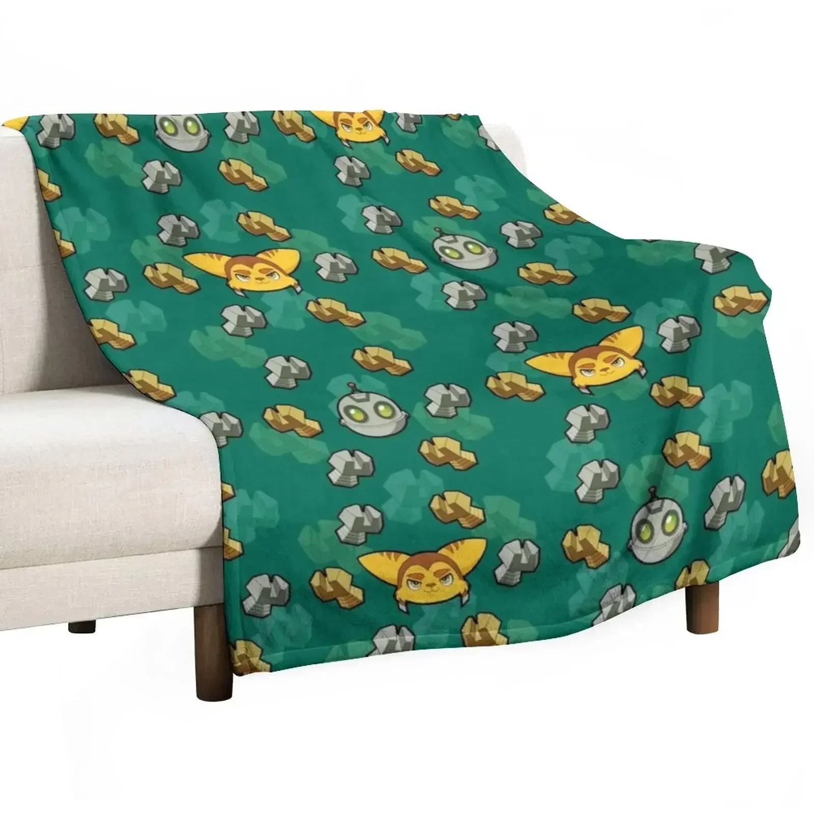 Ratchet and clank pattern Throw Blanket Hairy sofa bed warm winter Comforter Giant Sofa Flannels Blankets