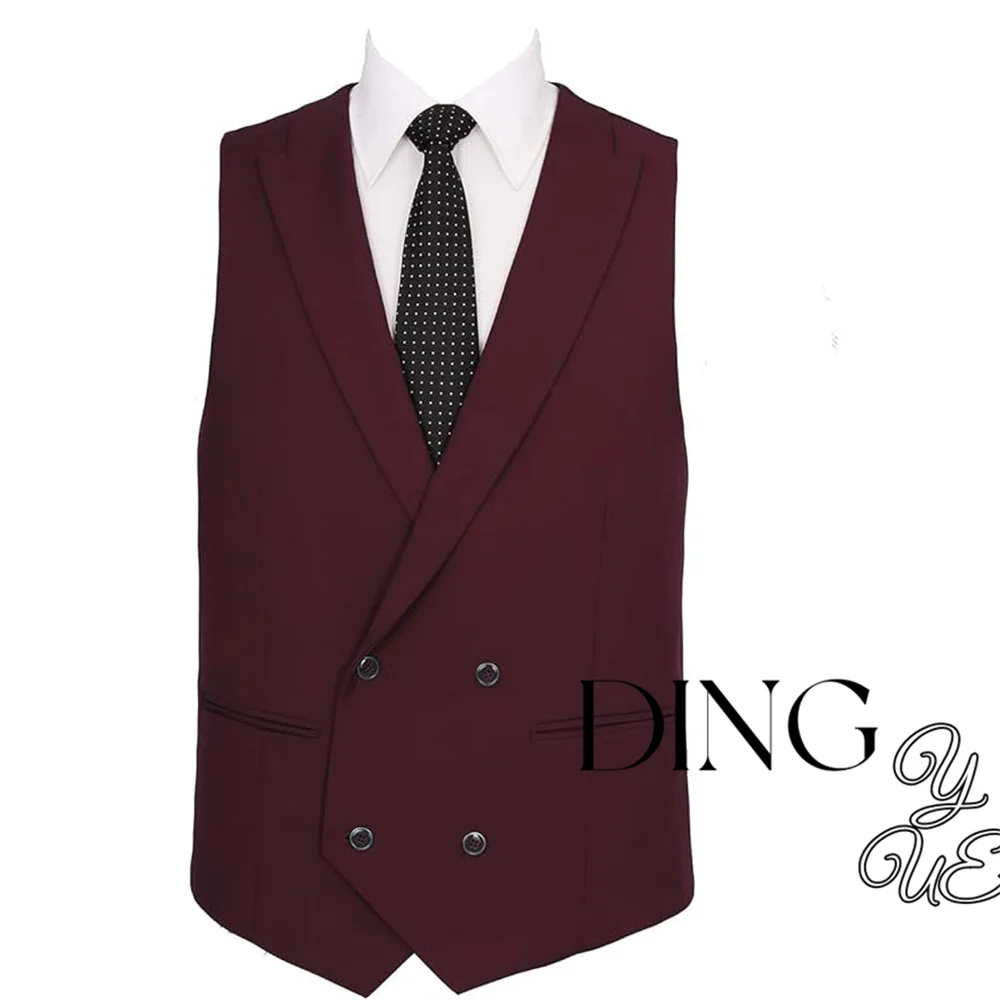 Men's Suit Vest Double-Breasted Button Waistcoat Business Banquet Wedding Barmaid Dancing Party Conference Men Vest