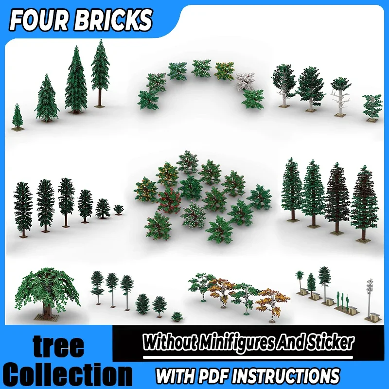 

Moc Building Blocks Tree Collection Technology Modular Bricks Model Gifts Christmas Toys DIY Sets Assembly