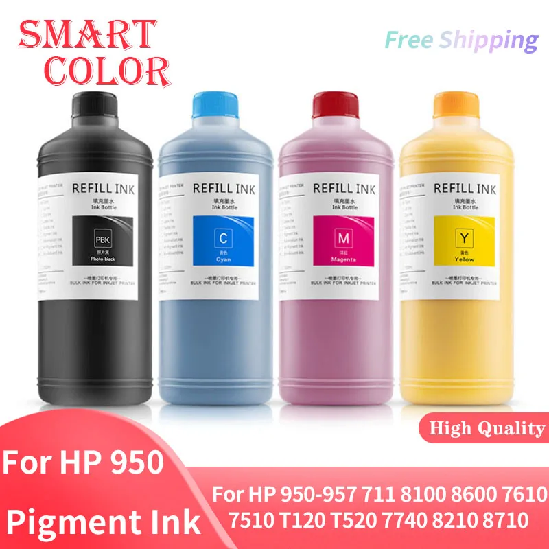 

1000ML Pigment Ink Refill Ink For HP 950 951 932 933 952 953 954 955 956 957 711 8100 8600 7610 7510 T120 T520 7740 8210 8710