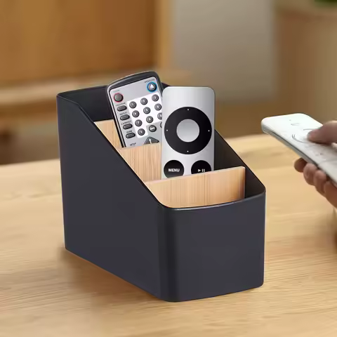 Organizador de Control Remoto, Soporte de TV para Mesa, Caja de Almacenamiento de Escritorio Multiusos, Organizador para Dormitorio y Sala de Estar