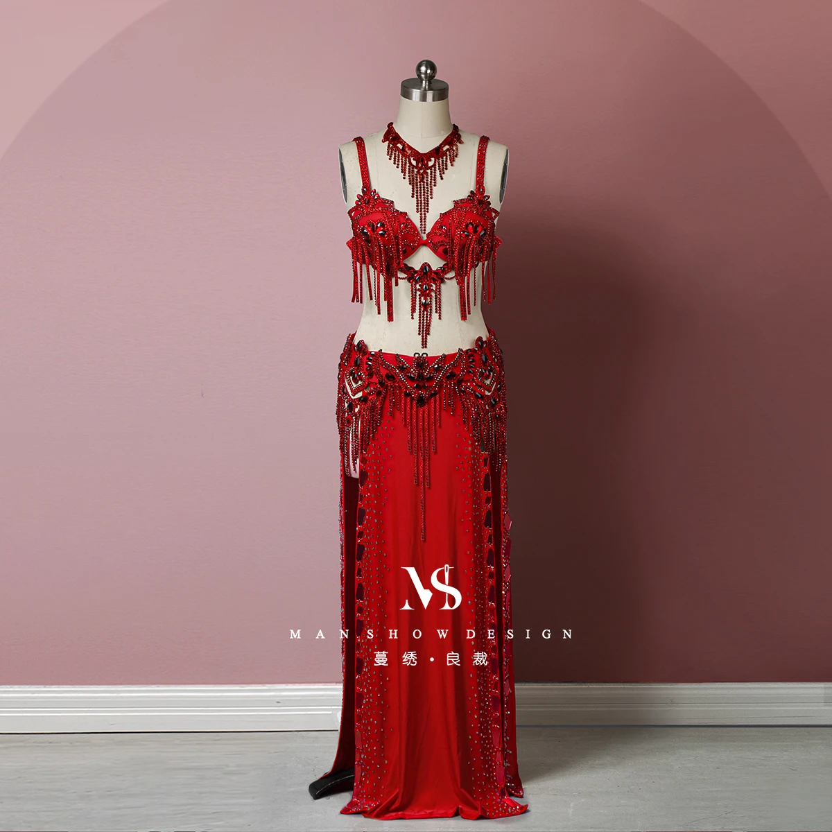 Vestido de performance de dança do ventre personalizado, borla, garfo duplo, espelho, saia tubo reto, sexy, trajes de competição de dança oriental