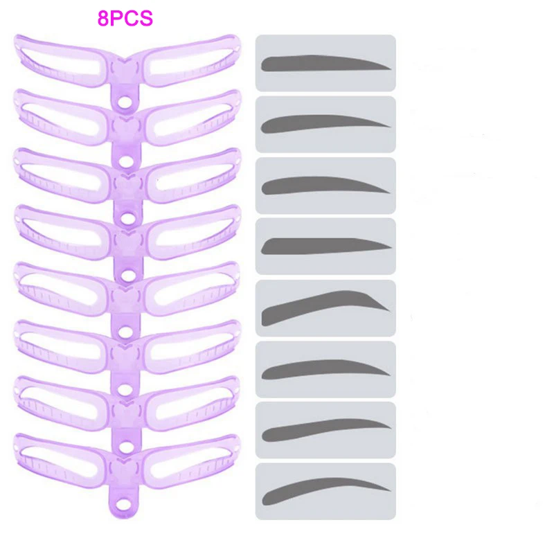 Nowy 8 sztuk urządzenie do modelowania brwi szablon do makijażu pielęgnacja brwi kształtowanie zestaw szablonów DIY szablon do brwi wielokrotnego użytku 8 w 1 kształtowanie brwi