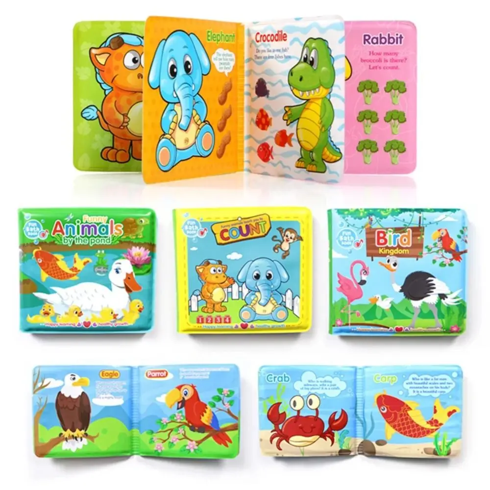 Color Changing Waterproof Bathroom Books Waterproof Bath Books Floating Cloth Book EVA Reusable Water Bathroom Toys