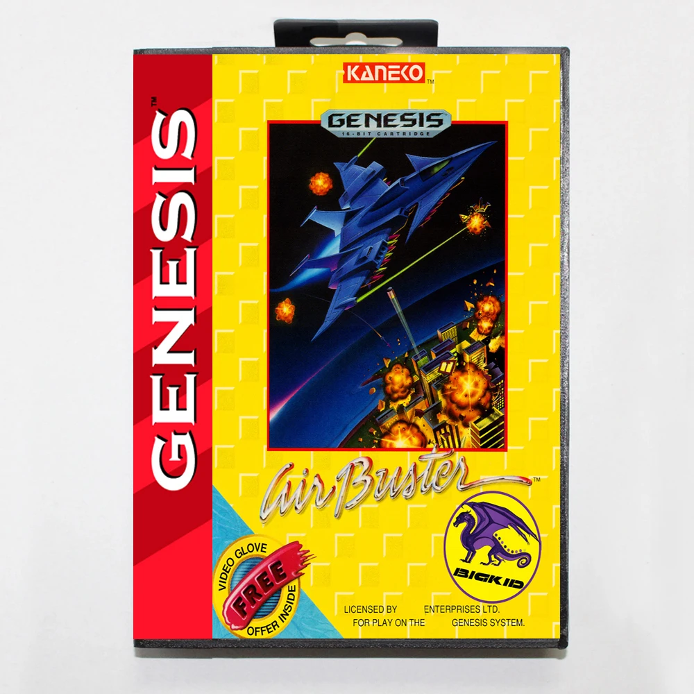 Игровая карта Air Buster MD с индивидуальной коробкой для США для 16-битной консоли Sega Megadrive Genesis