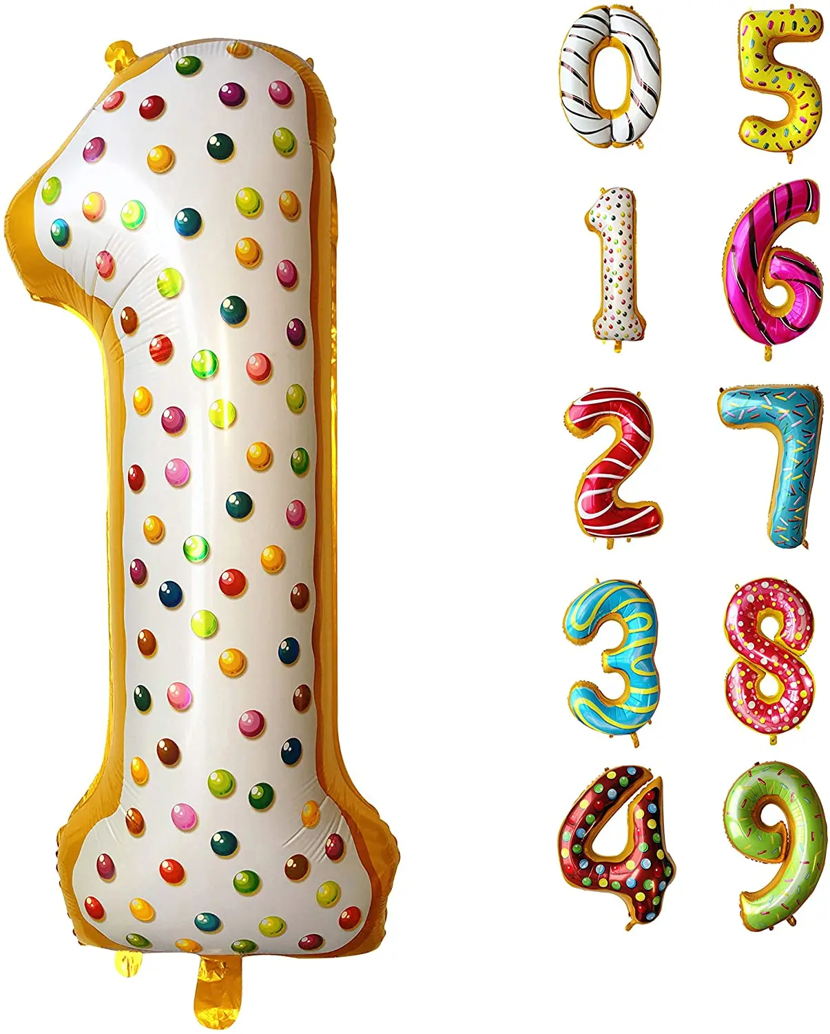 

40inch Big Candy Number Balloon Jumbo Donut Digital Foil Balloons For Birthday Decoration