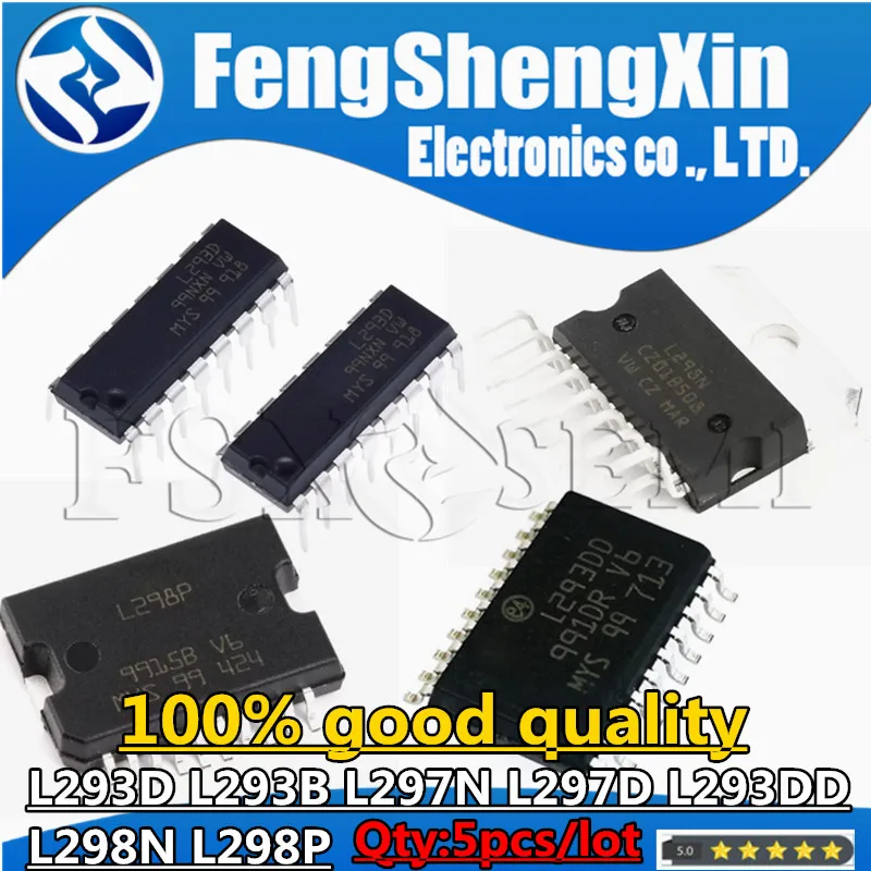 5pcs/lot L293D L293B DIP-16 L293DD SOP20 L297N DIP20 L298N ZIP-15 L298P HSOP-20  PUSH-PULL FOUR CHANNEL DRIVER WITH DIODES IC