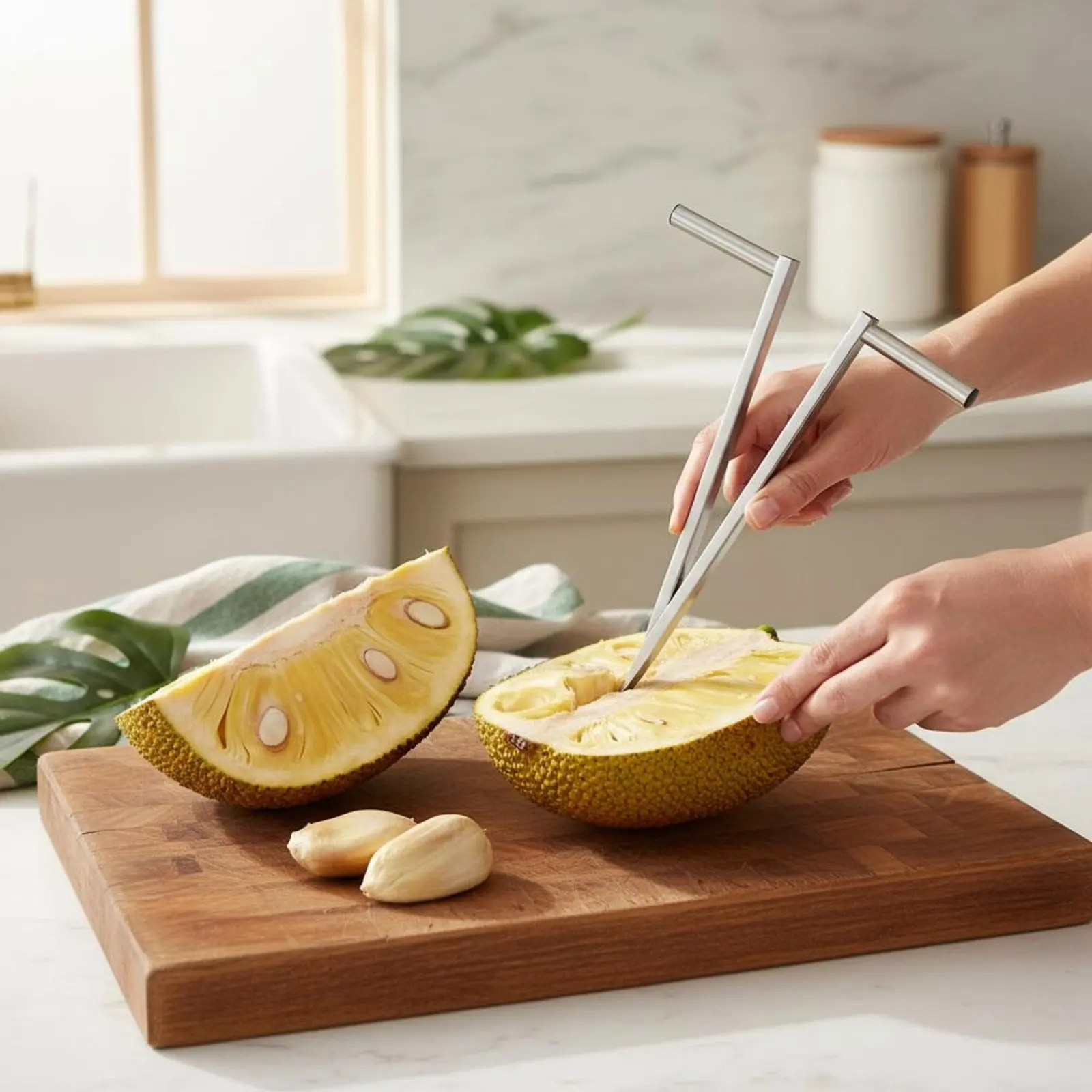 Herramienta para Descorazonar Jaca, Extractor Rápido de Centro, Descorazonador Manual de Jaca, Herramienta para Segmentar Frutas que Ahorra Esfuerzo, Cómodo de Usar