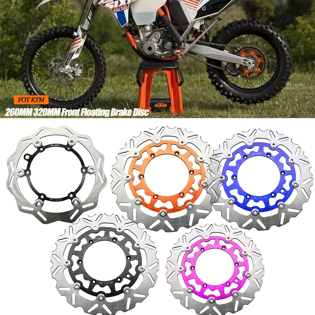 Motorrad 260 MM 320 MM Vorne Schwimmende Bremsscheibe Adapter Für KTM EXC EXCF XC XCF XCW SX SXF 125 250 300 450 TPI Sechs Tage