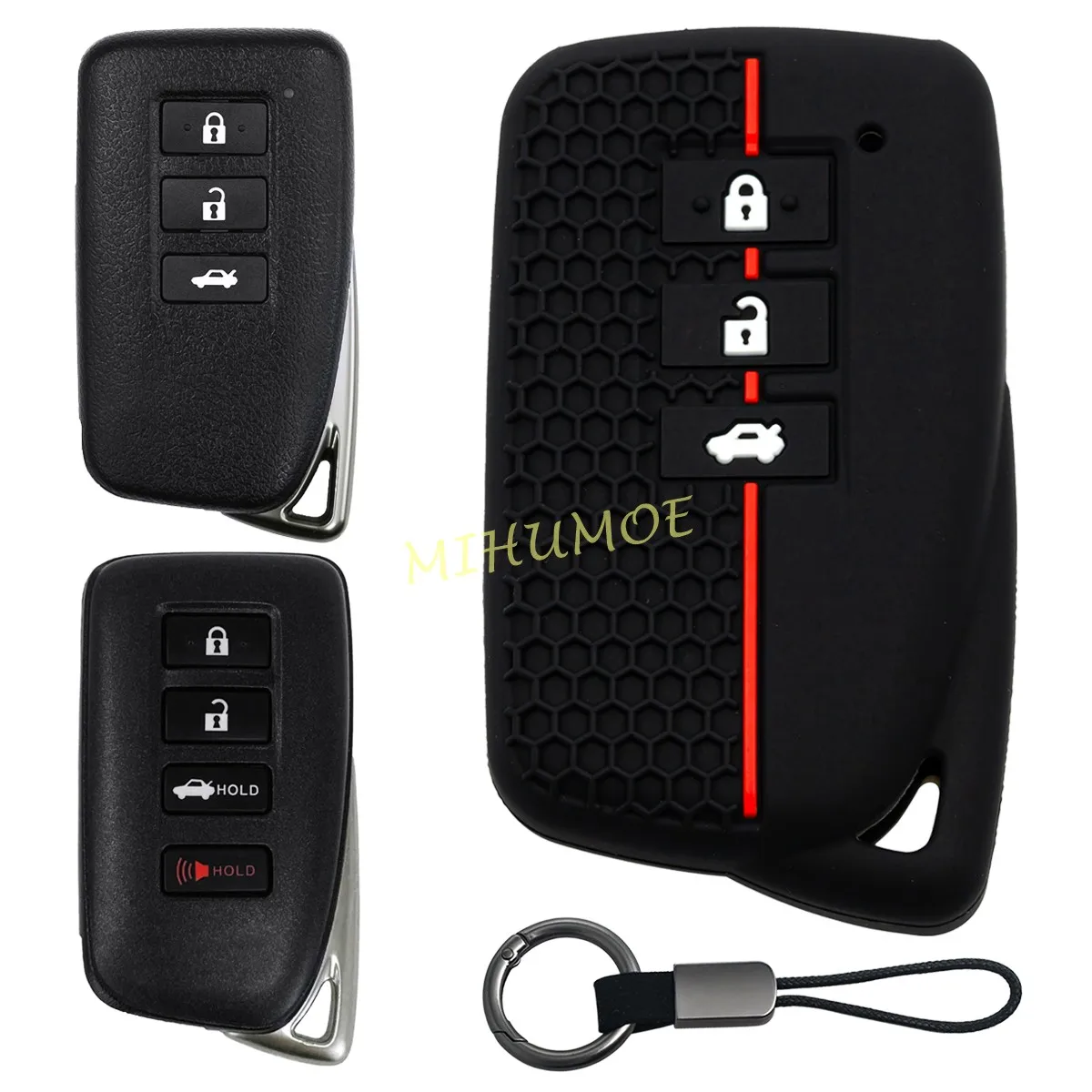 

Silicone Car Key Fob Chain Case Cover For Lexus ES300h GS350 GS450h IS250 IS500 LX570 NX200t NX300h RC300 RC350 RX350L RX450hL