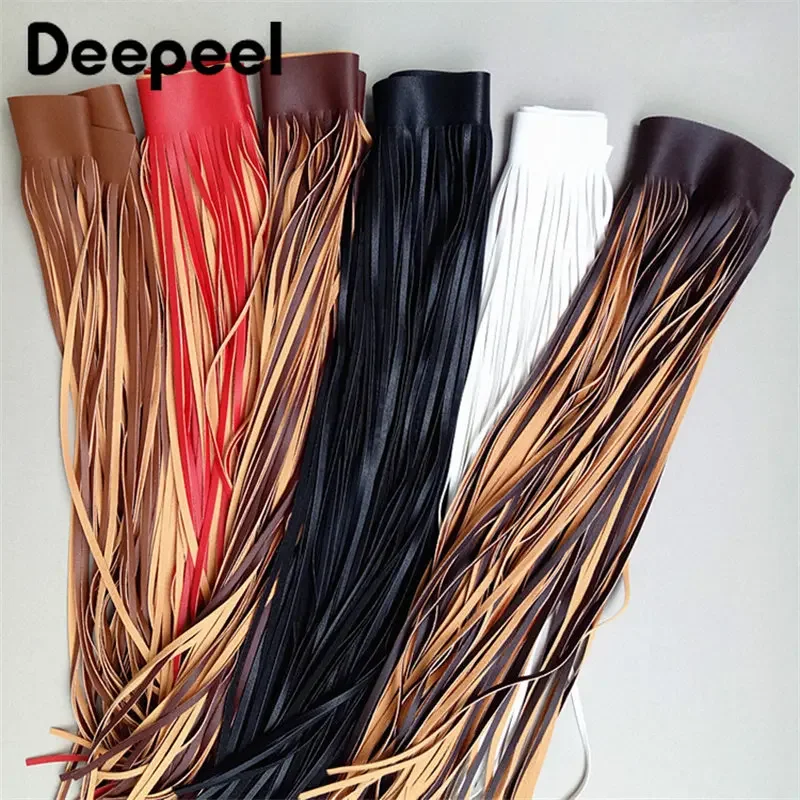 1Pc 66*50/70cm Long Leather Tassel Trim Fringe Lace Ribbon for Handbag Jacket Clothing Dresses Decorative DIY Sewing Accessories