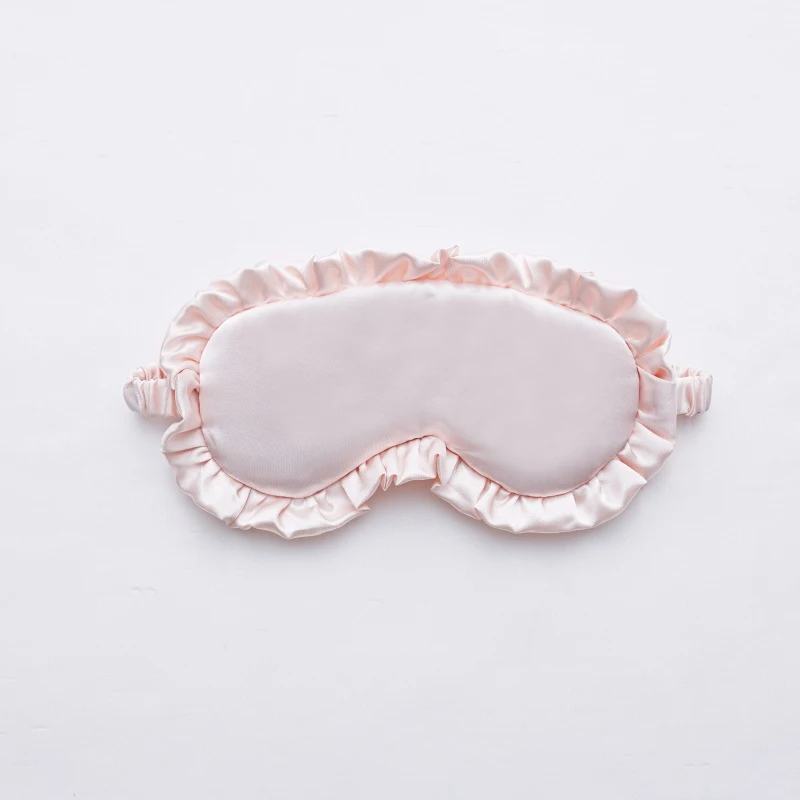 Silk Ruffle Sleep Eye Mask Eye Protection Travel Soft Sleeping Shading Eye Covers Multicolor Eye Patches For Woman Man image 3