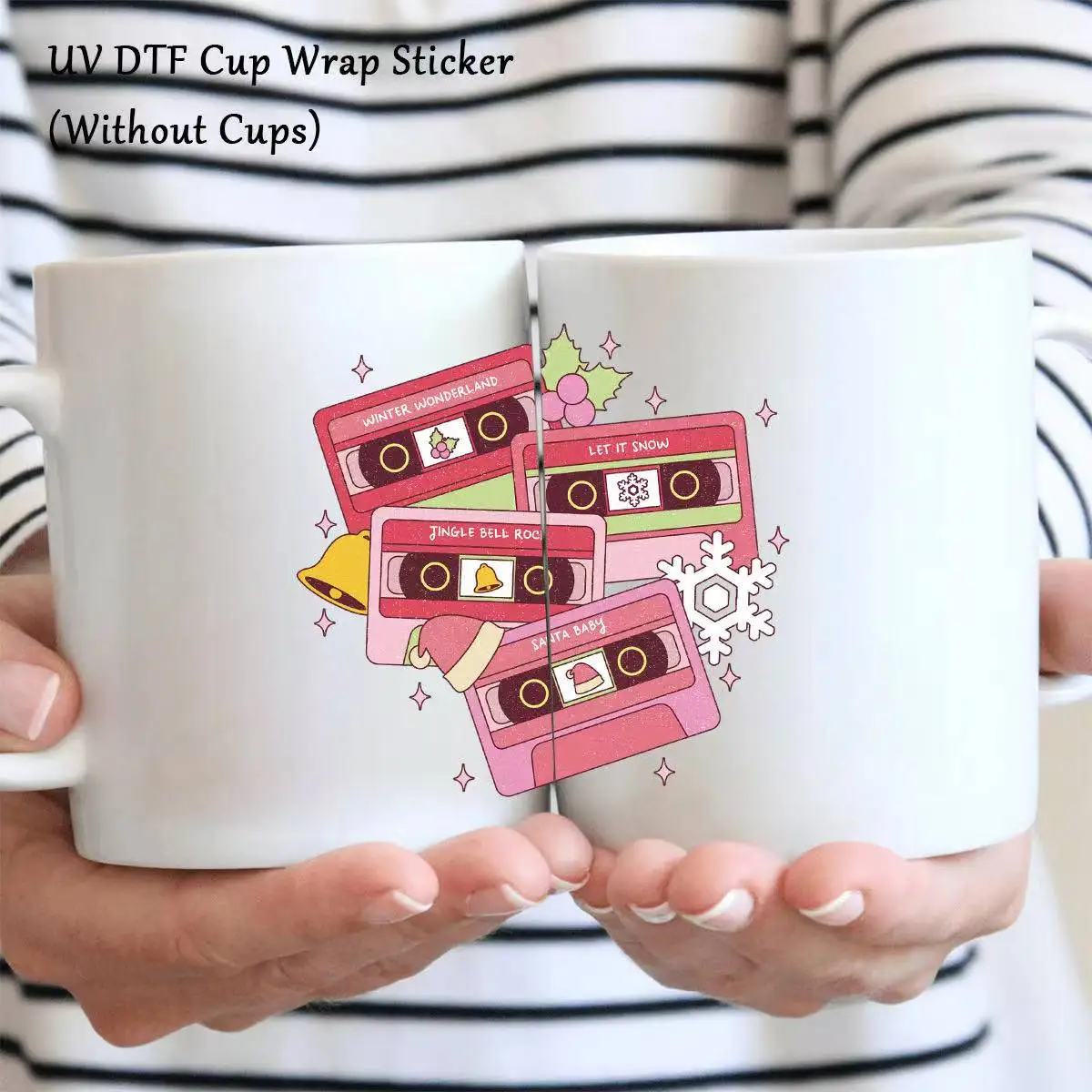 Santa Claus Snowman Transfer cup sticker label Glass cup stickers Crystal Label UV pattern transfer paste