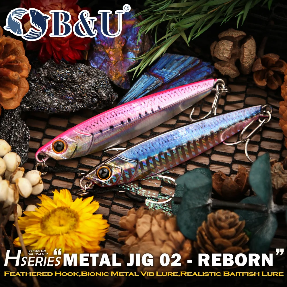 B&U Langwurf-Metall-Jig Angelköder Salzwasser Slow Jigging Köder für Thunfisch Bonito Makrele Hochseeangeln