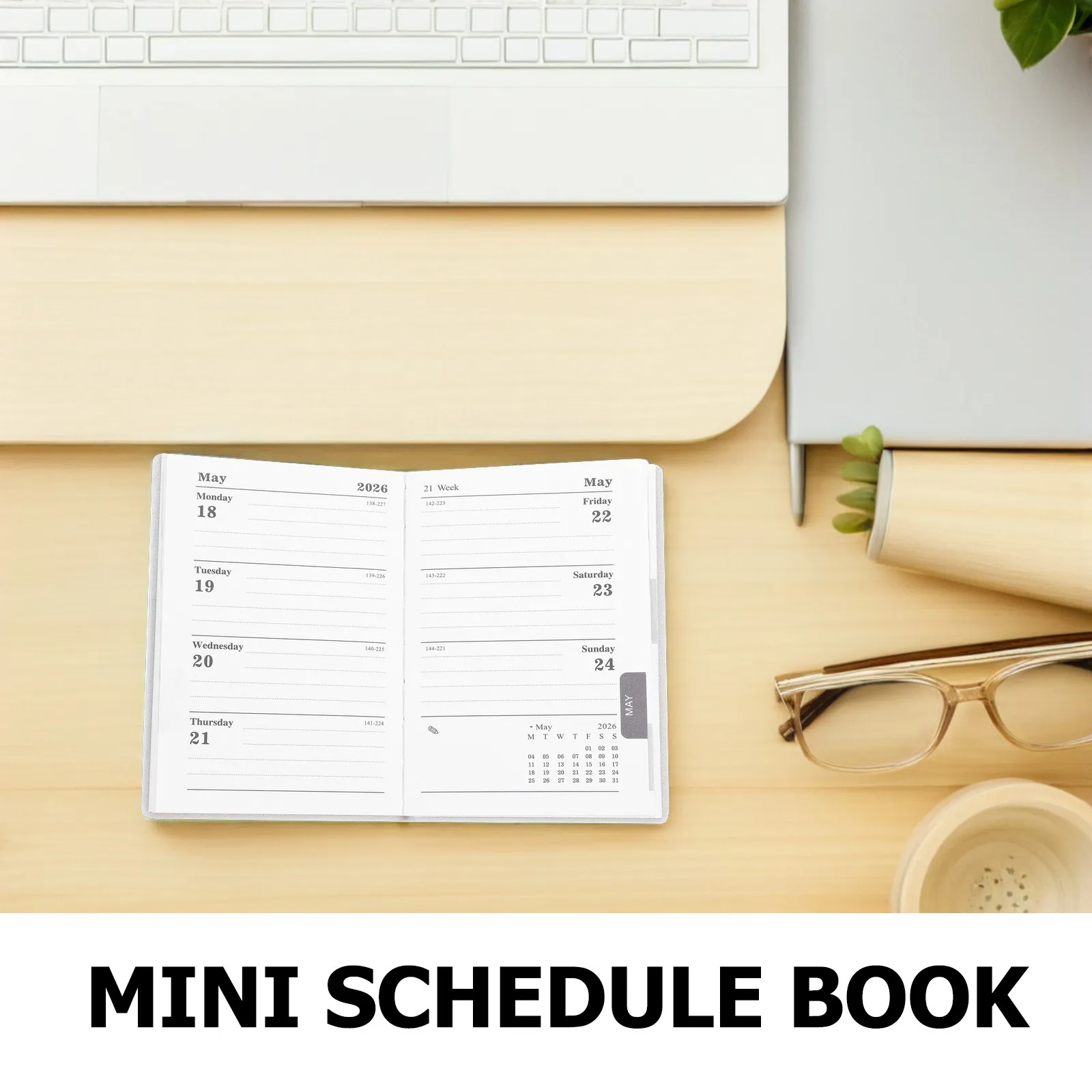 2026 Mini A7 Planner Compact PU Cover Planner Monthly Weekly Calendar Notebook Monthly Planners Plan Book