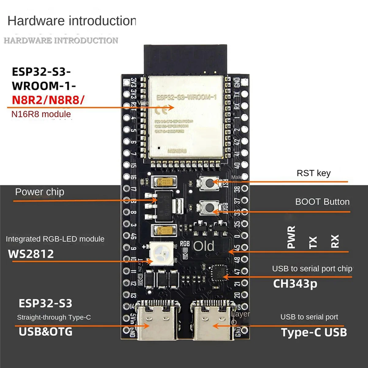 3X ESP32 ESP32-S3 WiFi+Bluetooth IoT Dual Type-C Development Board Core Board ESP32-C6-DevKitC-1 Development Board