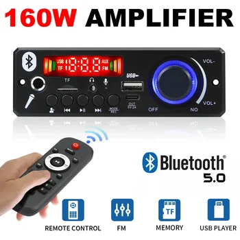 Bluetooth 5.0 MP3 Decoder Board 2*75W 80W Amplifier Audio Player 12V DIY MP3 Player Car FM Radio Module TF USB Mic Recording Call