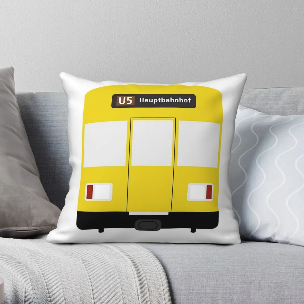 Berlin U-Bahn Subway Square Pillowcase Polyester Linen Velvet Pattern Zip Decorative Home Cushion Cover